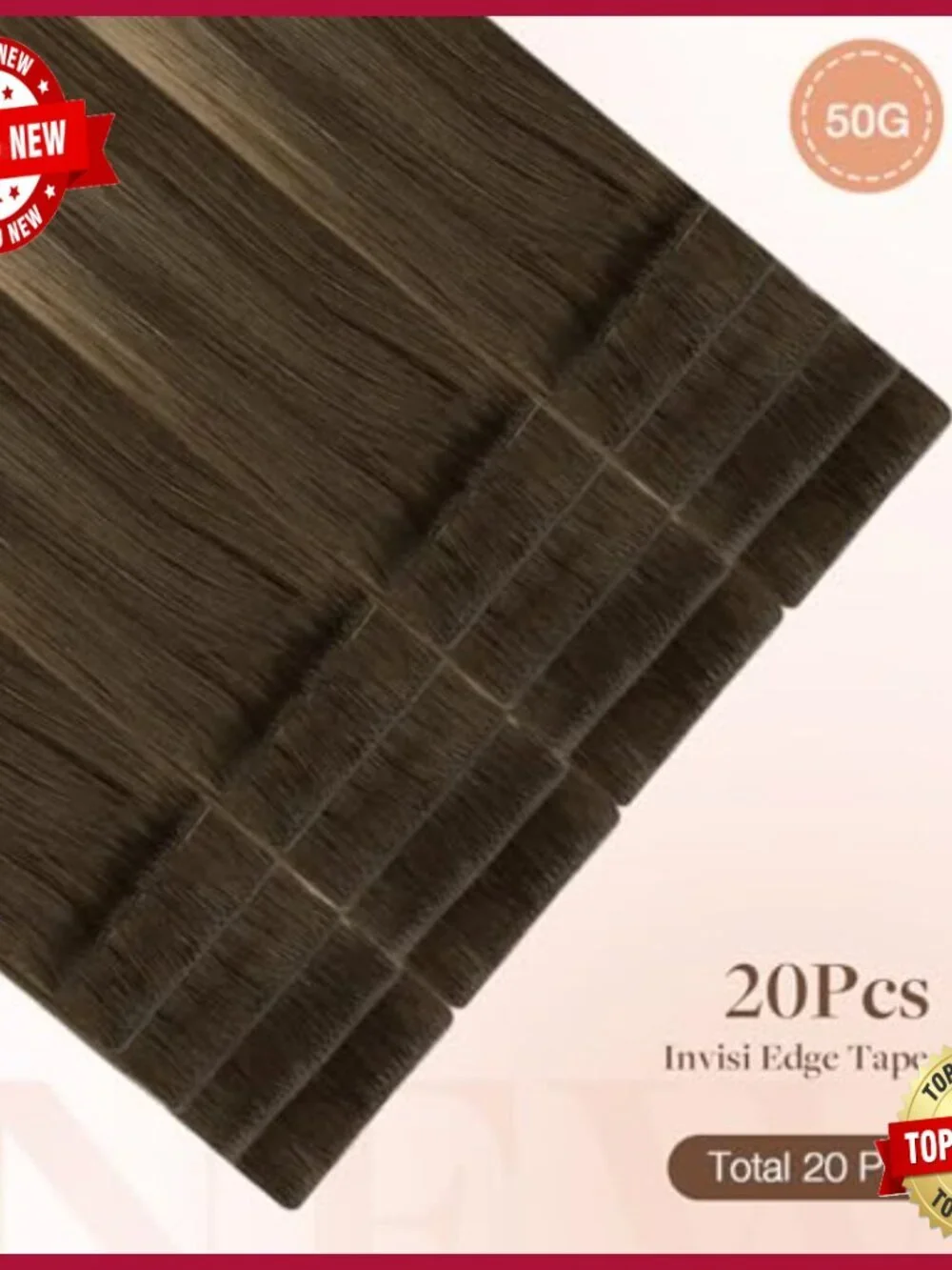 Virgin Human Hair Tape Extensions 22 Inch 50g Seamless Injected Tape